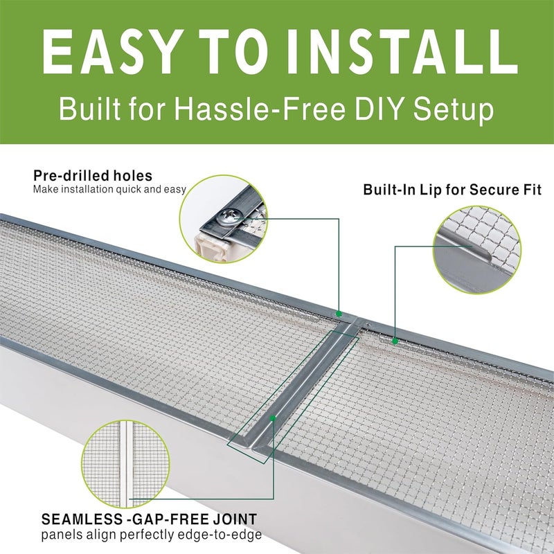 Hoopmon Gutter Guard – Pro-Grade 100% Stainless-Steel | Leaf & Debris Guard, Prevents Overflow | Fits 6 in K-Style & Half-Round, DIY Screws Included (1 Panel, 6.2in x 7.8in) - Image 3